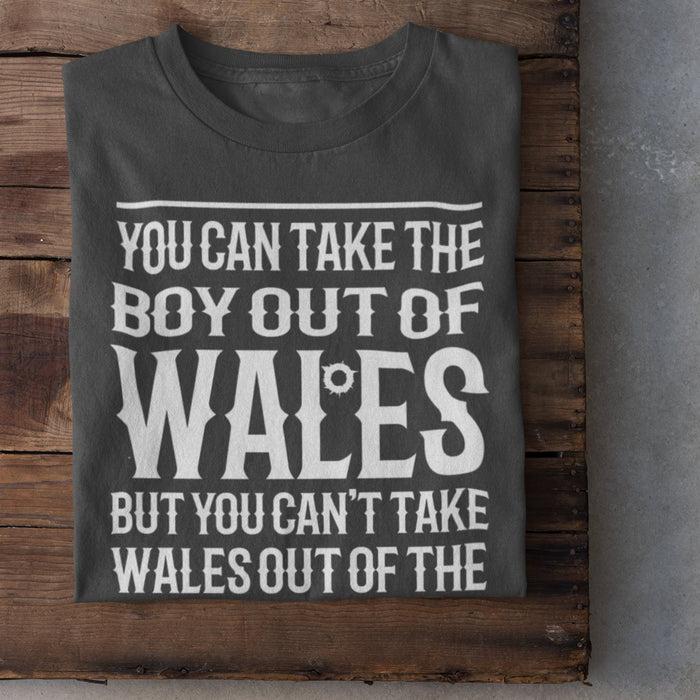 Take The Boy Out Of Wales - T Shirt - Giftware Wales