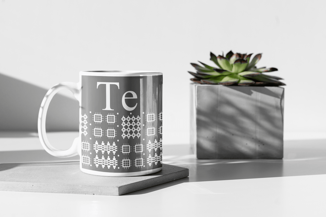 Te Mug - Welsh Tapestry Grey Design - Giftware Wales