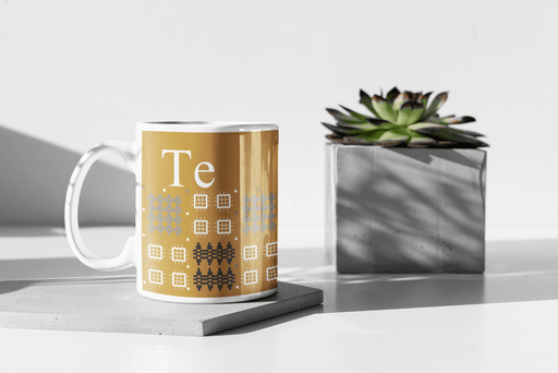 Te Mug - Welsh Tapestry Mustard Design - Giftware Wales