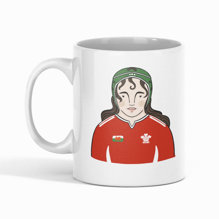 Traditional Welsh Lady Rugby Player Mug - Giftware Wales