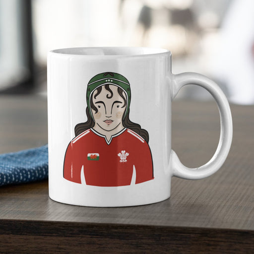 Traditional Welsh Lady Rugby Player Mug - Giftware Wales