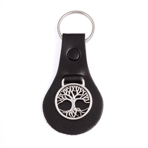 Tree Of Life On Leather Key-Fob (Kf15) - Giftware Wales