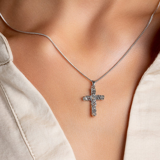 Tree of Life® Silver Cross Pendant - by Clogau® - Giftware Wales