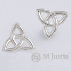 Trefoil Knot Small Studs - Silver (Jse16) - Giftware Wales
