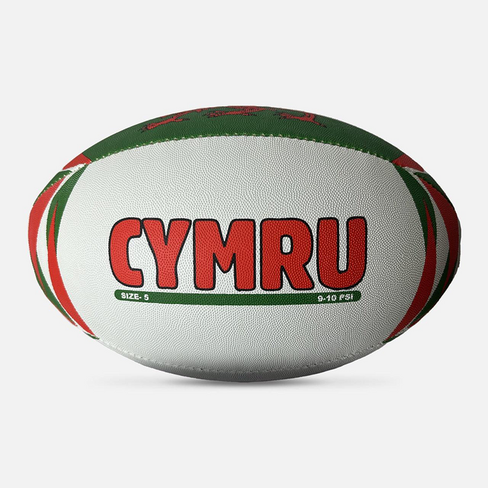 Wales Cymru Triangle Print Rugby Ball | Durable 4-Panel Rugby Ball with Bold Geometric Design | Premium Quality Training & Match Ball | Perfect for Rugby Fans, Players & Welsh Heritage Supporters