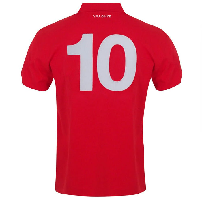 Wales 1976 No 10 Retro Football Shirt Official FAW® - Yma O Hyd Rear - Giftware Wales