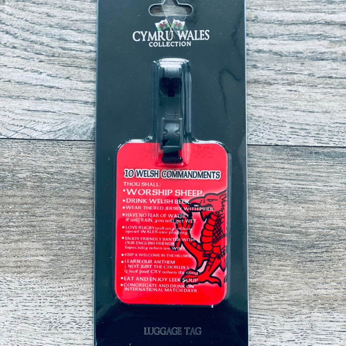 Welsh 10 Commandments Luggage Tag - Giftware Wales