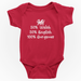 Welsh Baby Grow - 50% Welsh 50% English 100% Gorgeous - Giftware Wales
