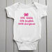 Welsh Baby Grow - 50% Welsh 50% English 100% Gorgeous - Giftware Wales