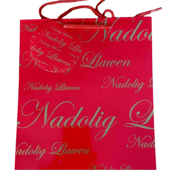 Welsh Christmas Nadolig Llawen Bottle Gift Bag - Giftware Wales