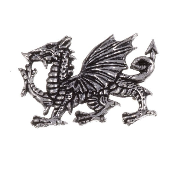 Welsh Dragon Pewter Brooch (Pb123) - Giftware Wales