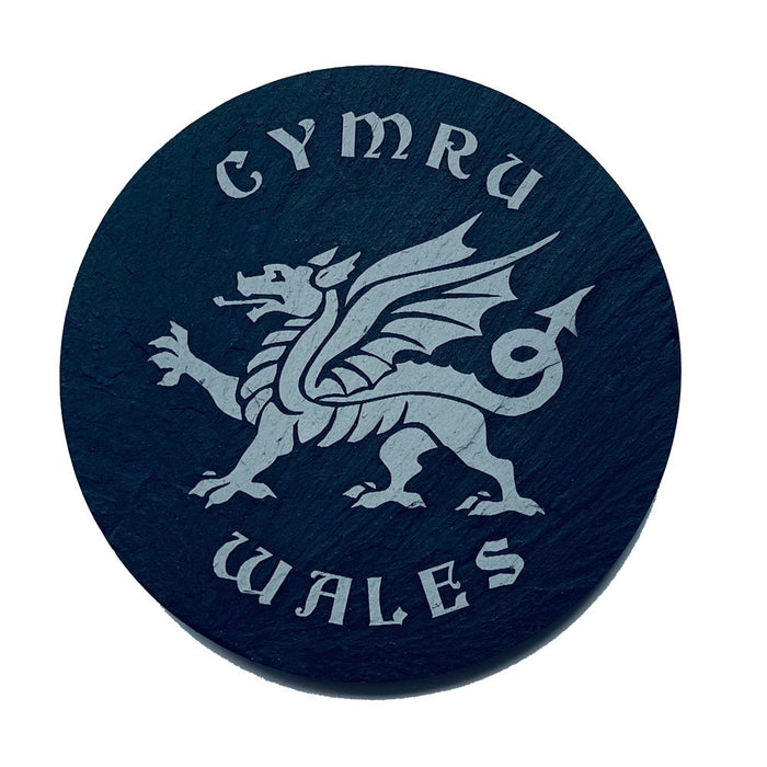 Welsh Dragon Slate Coaster Set Of Six - Giftware Wales