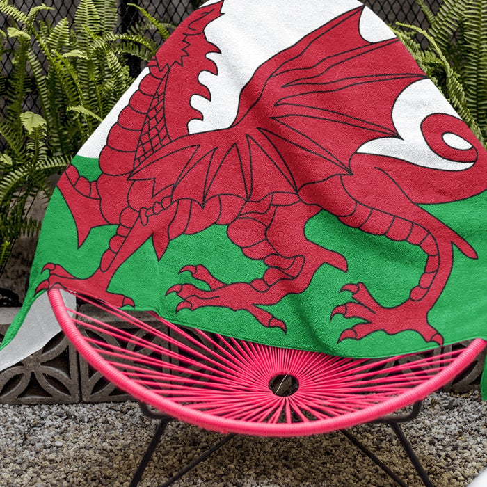 Welsh Flag - Cotton 5x3 Beach Towel - Giftware Wales