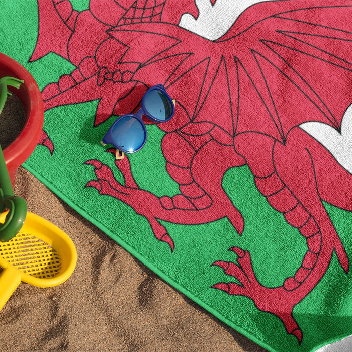 Welsh Flag - Cotton 5x3 Beach Towel - Giftware Wales