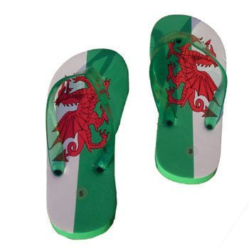 Welsh Flag Flip Flops - Adult - Giftware Wales