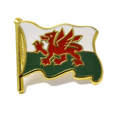 Welsh Flag Pole Pin Badge - Giftware Wales