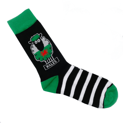 Welsh Flag Sheep Socks - A411 - Giftware Wales