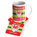 Welsh Football Mug and Coaster Set - Giftware Wales