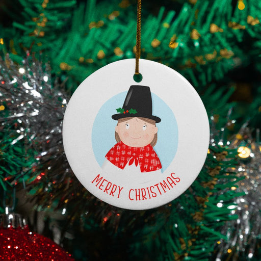 Welsh Lady Merry Christmas Tree Decoration - Giftware Wales