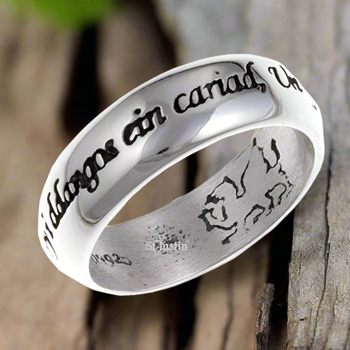 Welsh Love Ring / Modrwy Cariad - Sterling Silver (Sr923) - Giftware Wales