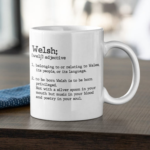 Welsh Meaning type face Mug - Giftware Wales
