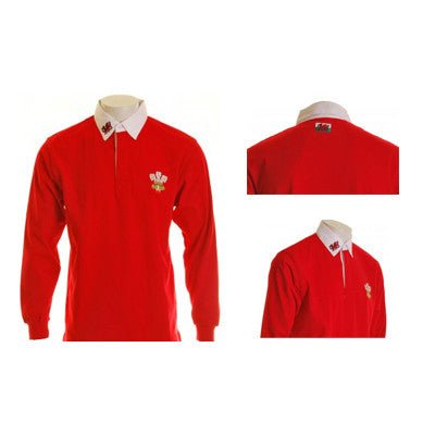 Welsh Rugby Shirt - Long Sleeve Retro - Giftware Wales