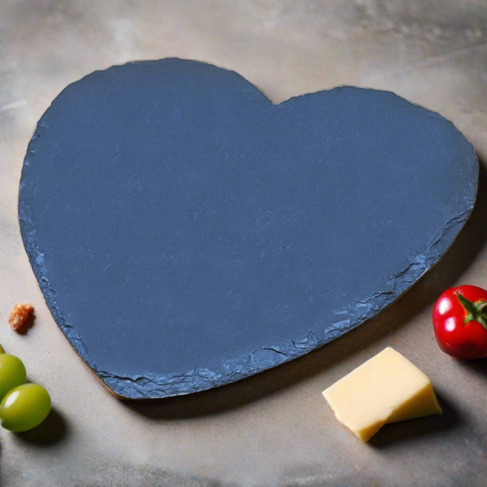 Welsh Slate Cheese Board - Heart - Giftware Wales