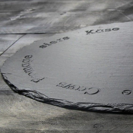 Welsh Slate Cheese Board - Oval Cheese - Giftware Wales