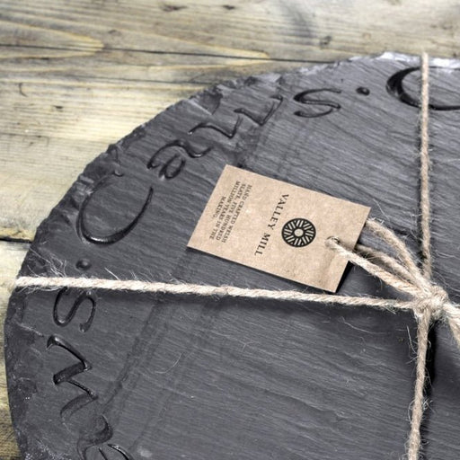 Welsh Slate Cheese Board - Round Caws - Giftware Wales