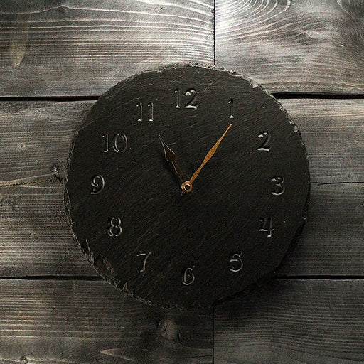 Welsh Slate Clock - Deep Engraved - Giftware Wales
