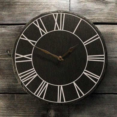 Welsh Slate Clock - Roman Numerals - Giftware Wales