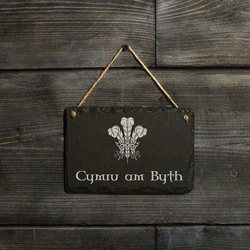 Welsh Slate Cymru Am Byth Hanging Sign - Giftware Wales