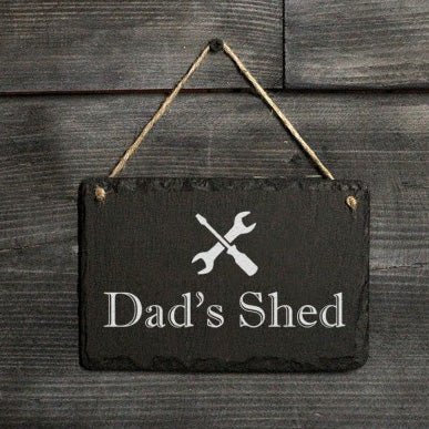 Welsh Slate - Dad'S Shed Hanging Sign - Giftware Wales