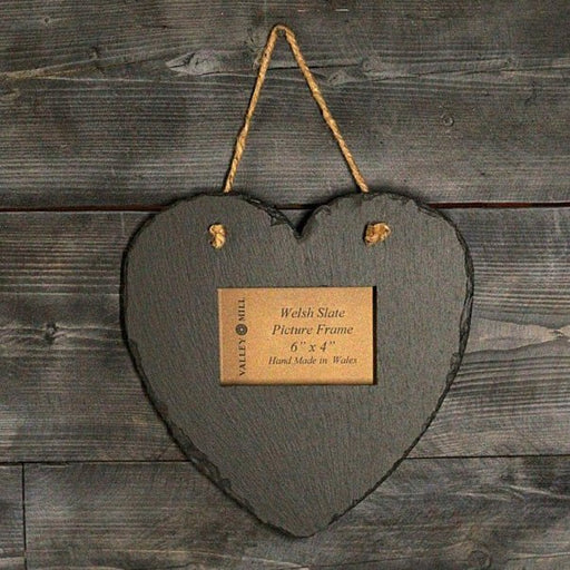 Welsh Slate Heart Photo Frame - Giftware Wales