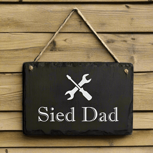 Welsh Slate Sied Dad - Hanging Sign - Giftware Wales