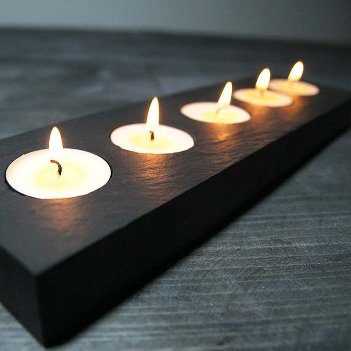 Welsh Slate Tealight Holder - 5 Hole - Giftware Wales