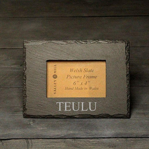 Welsh Slate Teulu - Family Photo Frame - Giftware Wales