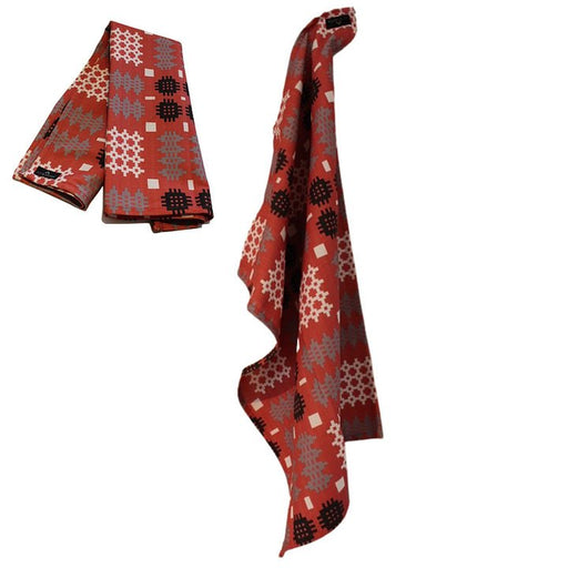 Welsh Tapestry Print Tea Towel - Red - Giftware Wales