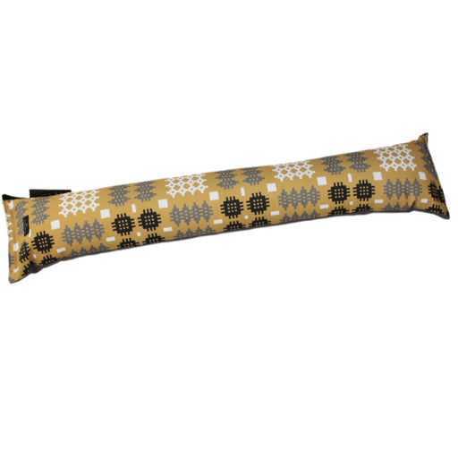 Welsh Tapestry Style Print Draught Exclder MUSTARD - Giftware Wales