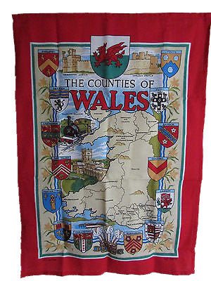 Welsh Tea Towel - Counties Of Wales - Giftware Wales