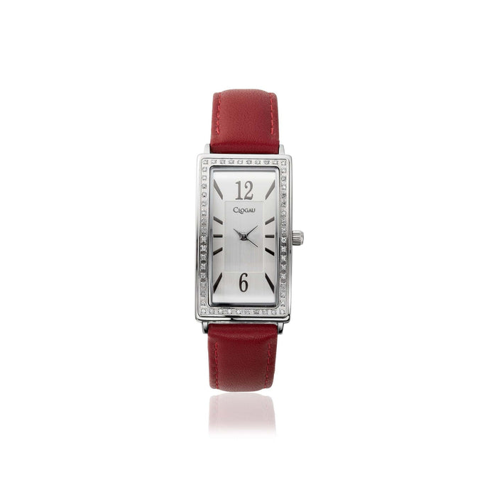 Womens Clogau Diamond set Red Leather Watch - Giftware Wales