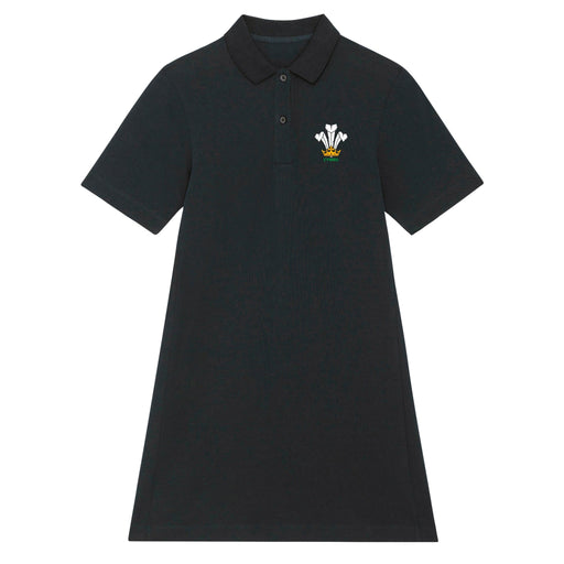 Womens Fashion Polo Shirt Dress - Cymru Feathers - Giftware Wales