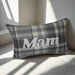 Wool Touch Checked Cushion (Choice Text) - Giftware Wales