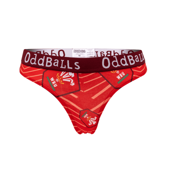 WRU Wales Red - Ladies Thong - Giftware Wales