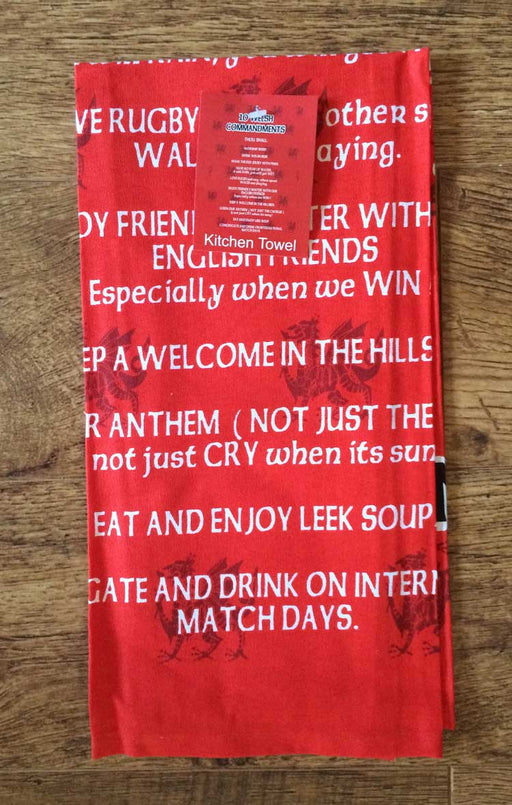 Welsh 10 Commandments T-Towel folded