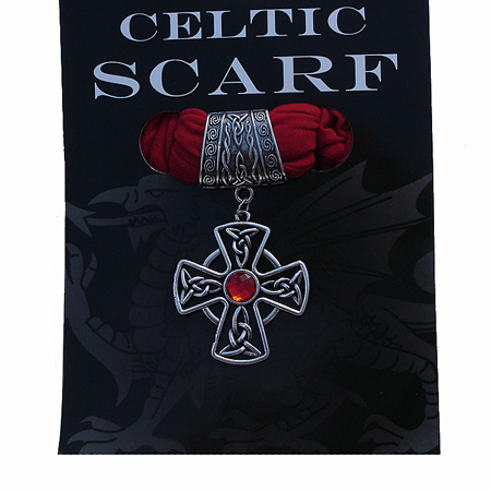 Celtic Cross Fashion Scarf (CCSR) Red