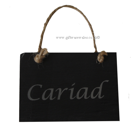 Cariad (Love) Slate Hanging Plaque