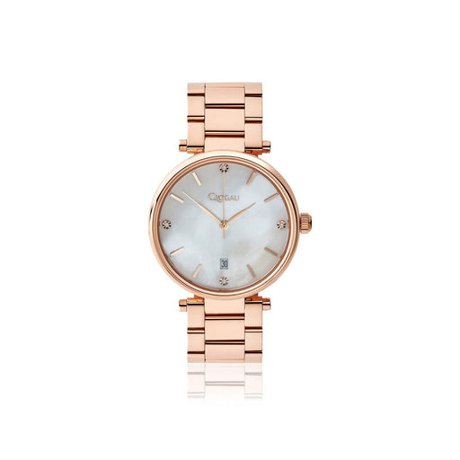 Ladies Classic Mother of Pearl Rose Gold Plated Stainless Steel Watch