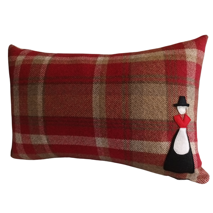 Welsh Lady Wool Blend Check Cushions