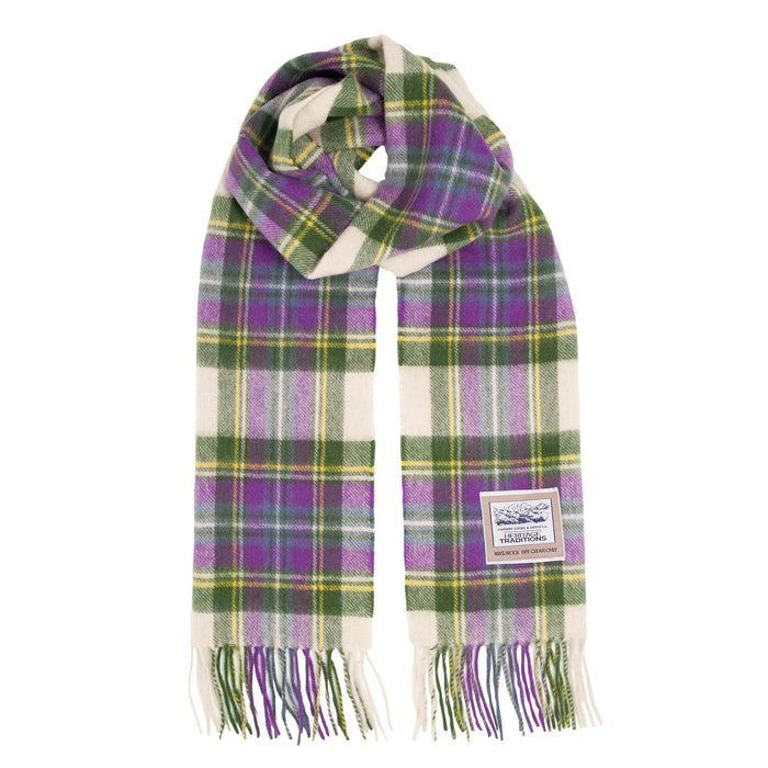 Pure Wool Heather Tartan Check Scarf - by Heritage Traditions